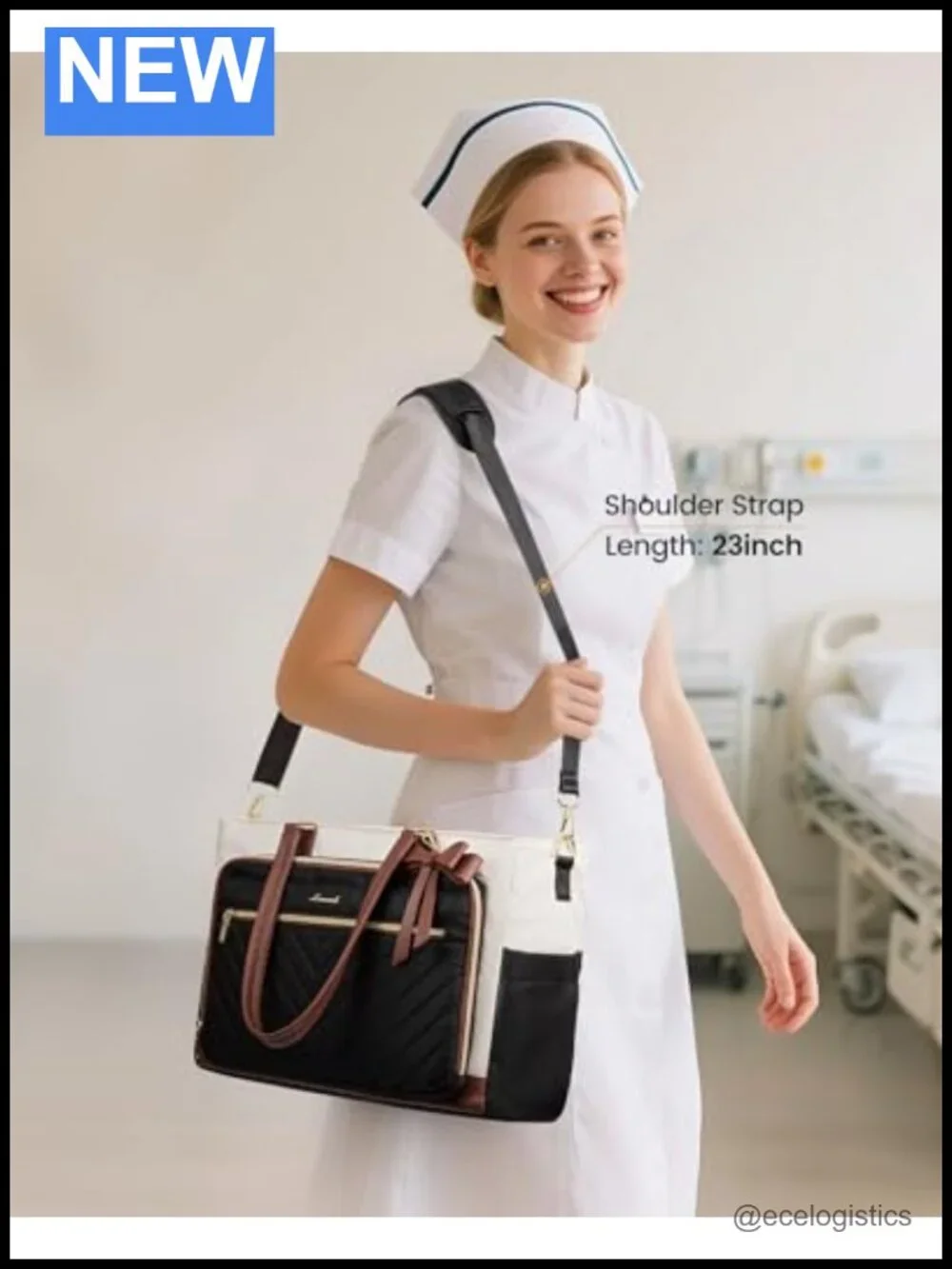 Insulated Tote Bag for Women with Laptop Compartment, Lunch Bag, 15.6